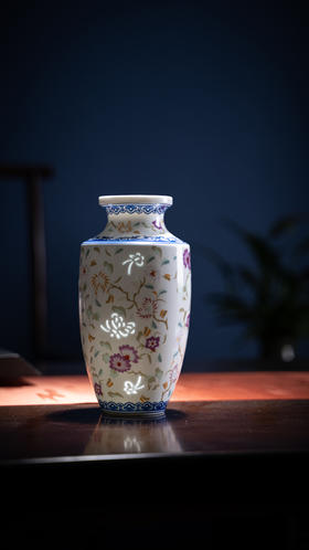 富玉  玲珑花瓶卧室陶瓷器中式居家装饰品花瓶-蝶恋花玲珑瓶