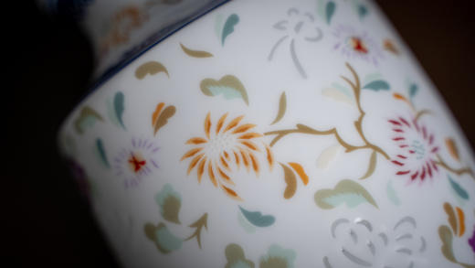 富玉  玲珑花瓶卧室陶瓷器中式居家装饰品花瓶-蝶恋花玲珑瓶 商品图3