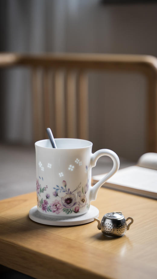 富玉景德镇陶瓷茶杯花镜/花语马克杯女士个人专用高颜值喝水杯子高级感轻奢 商品图2
