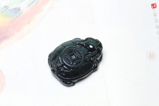 【护业守成】彩虹眼黑曜石龙龟吊坠 商品图2