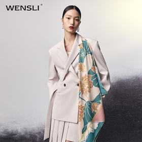 凤凰之家“荷韵”88厘米双面印花大方巾