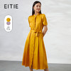 EITIE爱特爱通勤立领收腰显瘦百褶裙摆中长裙连衣裙6607326 商品缩略图0