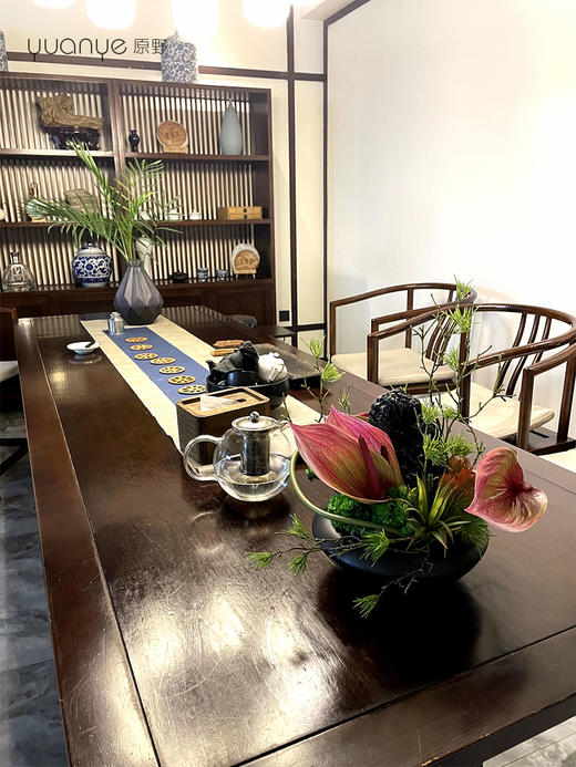 中式仿真花餐桌花摆花酒店茶室茶桌玄关假花摆设高端餐厅装饰摆件 商品图1