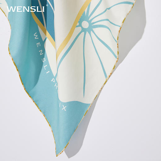 凤凰之家“荷韵”88厘米双面印花大方巾 商品图4