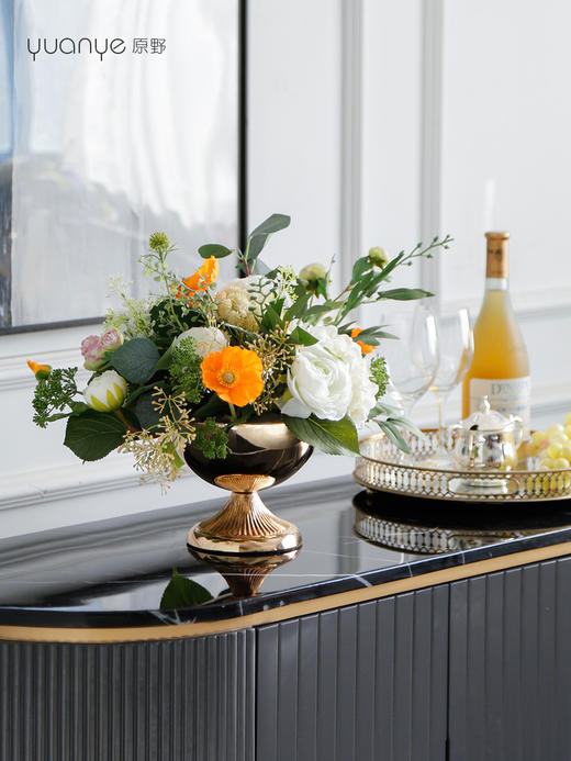 轻奢高端仿真花客厅装饰花摆件餐桌花摆设电视柜茶几前台软装饰品 商品图1