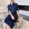 YHSS 16862 时尚气质收腰显瘦过膝长款牛仔连衣裙 商品缩略图2