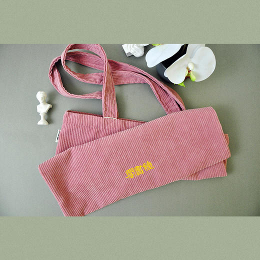 钟书阁灯芯绒针织刺绣粉色布袋帆布包单肩包手拎小布包文艺布袋饭盒包饭盒袋小清新系列 商品图2