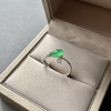 高冰种阳绿翡翠水滴戒指18k白金钻石镶嵌 商品缩略图4