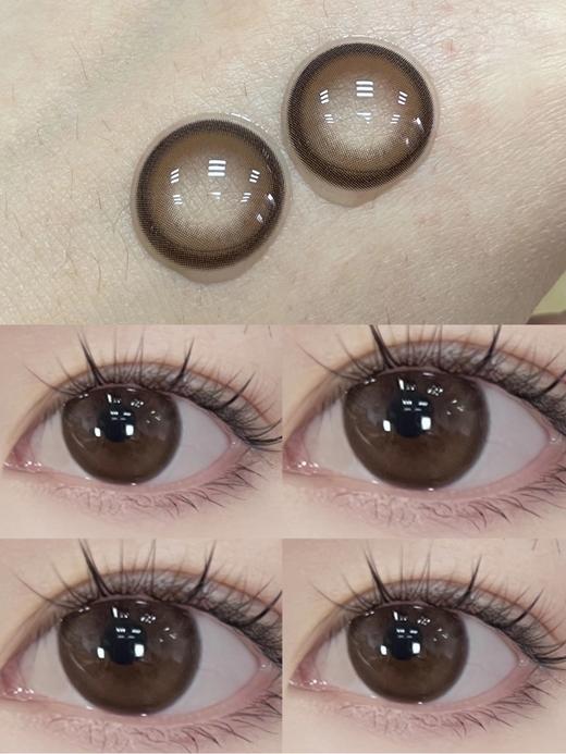 Pfgirl·年抛  冰珠透棕 14.5   清纯甜美的小奶咖大直径！无痕融瞳！ 国产0-800度<一副两片> 商品图1