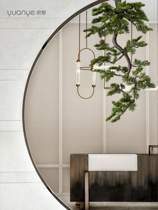 新中式悬挂仿真迎客松假松树大型绿植售楼部酒店会所茶室别墅景观 商品图1