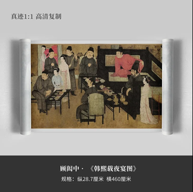 顾闳中《韩熙载夜宴图》赠送《泼墨仙人图》原大高清宣纸复制（未装裱）