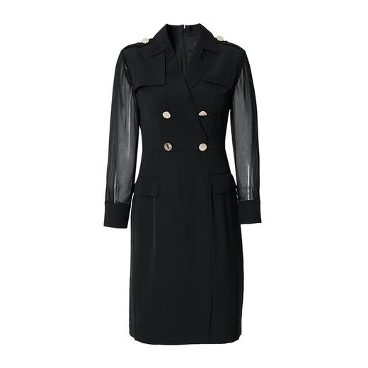 EITIE爱特爱女装夏季新品干练成熟V领收腰显瘦连衣裙6607379 商品图5