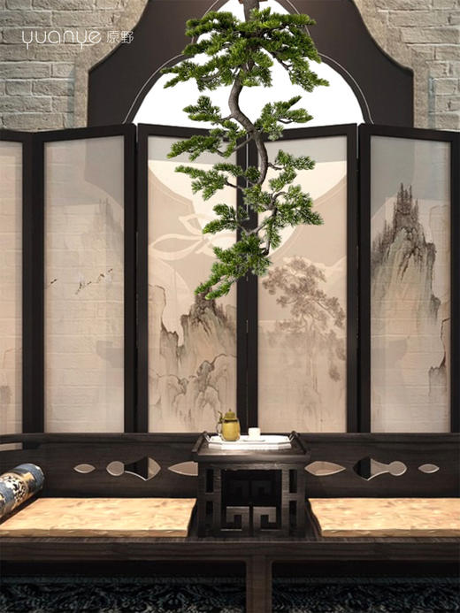 新中式悬挂仿真迎客松假松树大型绿植售楼部酒店会所茶室别墅景观 商品图4