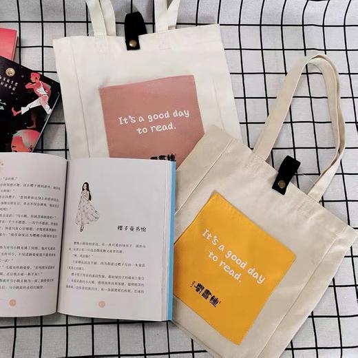 钟书阁帆布包小布袋文艺小书袋袋ins学生韩版百搭学院风简约文艺帆布包女2022新款时尚单肩手提袋托特女包文创帆布袋特大袋斜跨包 商品图3