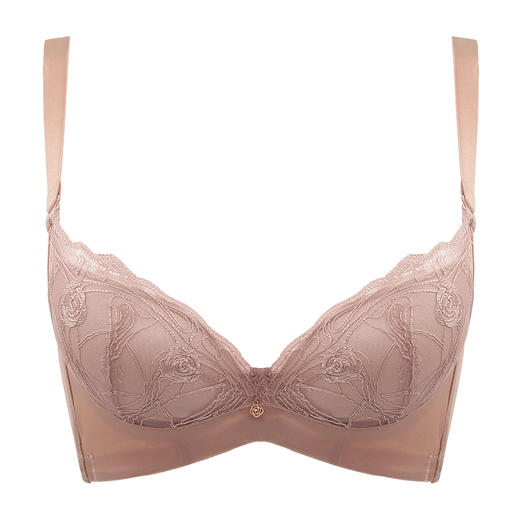 贝佳人新品自然聚拢抬托本命年红文胸3/4中厚杯内衣无压软钢圈 商品图1