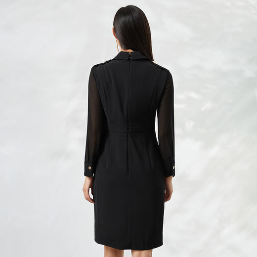 EITIE爱特爱女装夏季新品干练成熟V领收腰显瘦连衣裙6607379 商品图4