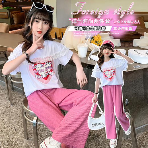 洋气儿童时髦，潮短袖休闲套装PJX-NXM2210 商品图1