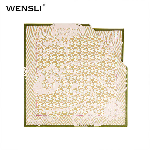 凤凰之家“菡萏芙蕖”88厘米双面印花真丝大方巾 商品图3