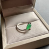 高冰种阳绿翡翠水滴戒指18k白金钻石镶嵌 商品缩略图5