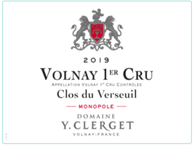 2019/2020 Y. Clerget, Clos du Verseuil monopole Volnay 1er Cru【闪送】（65折）