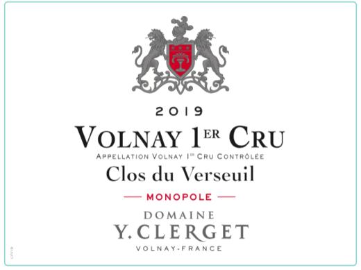 2019/2020 Y. Clerget, Clos du Verseuil monopole Volnay 1er Cru【闪送】（65折） 商品图0