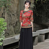 复古改良，仿醋酸印花旗袍两件套复古气质修身旗袍BJ-2235 商品缩略图3