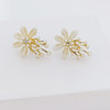 JU-DS2031新款气质简约珍珠耳环925银针花瓣耳钉女小众设计感网红耳饰 商品缩略图2