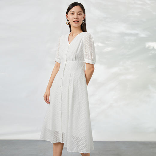 EITIE爱特爱夏季新款时尚简约通勤纯色修身连衣裙6607338 商品图1