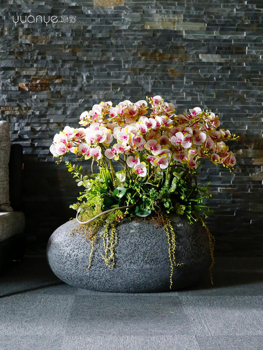 高档大型蝴蝶兰仿真花落地摆件酒店别墅大堂前台客厅装饰摆设假花 商品图3