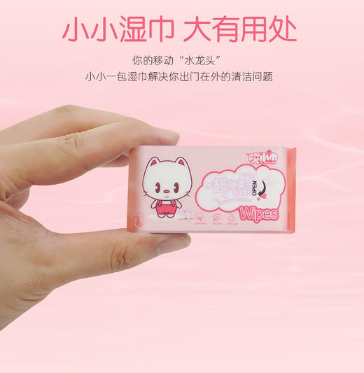 【一提8包！9.9元包邮】儿童消毒湿巾迷你便携小包随身装学生抽取成人婴儿手口卫生湿纸巾 男女私处护理湿巾 商品图0