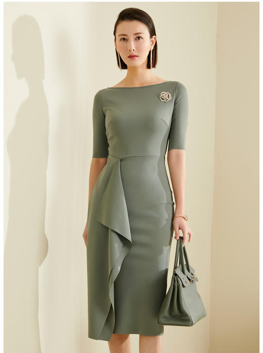 “柔情似水J21183828 款连衣裙 温婉大方 简约 低调的华丽颈袖添香 商品图9