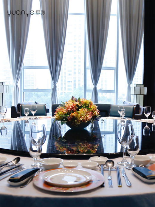 新中式高端仿真花酒店圆桌餐桌花摆花餐厅客厅玄关假花装饰摆设件 商品图0
