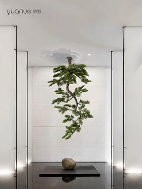 新中式悬挂仿真迎客松假松树大型绿植售楼部酒店会所茶室别墅景观