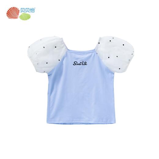 贝贝怡夏季新款女童上衣甜美时尚泡泡袖短袖T恤 商品图4