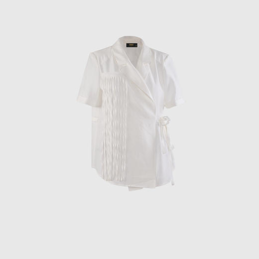 后松紧系带流苏装饰上衣 商品图0