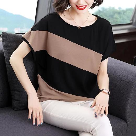 FEY-330夏装新款时尚小衫女短袖中年妈妈t恤宽松遮肚蝙蝠衫欧货上衣 商品图3