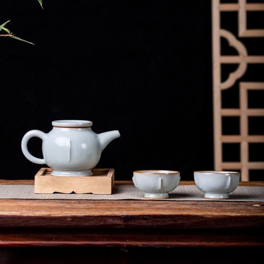 “欢喜”纯手工汝瓷精品茶具 李善明制 1壶2杯茶具套装（顺丰景德镇发货） 商品图0