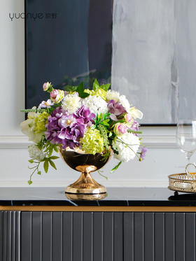 轻奢高端仿真花客厅装饰花摆件餐桌花摆设电视柜茶几前台软装饰品