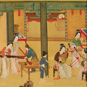 仇英《汉宫春晓图》高清艺术微喷长卷工笔画（未装裱）