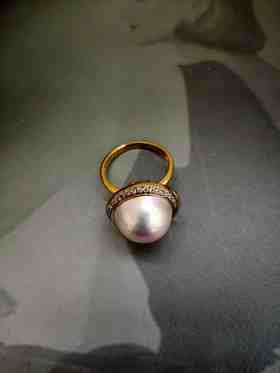 1F金鸿珍珠     马贝珍珠戒指