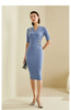 “海洋之心”J20384379T1X5  颈袖添香新款时尚气质修身包臀中长款高腰连衣裙 商品缩略图1