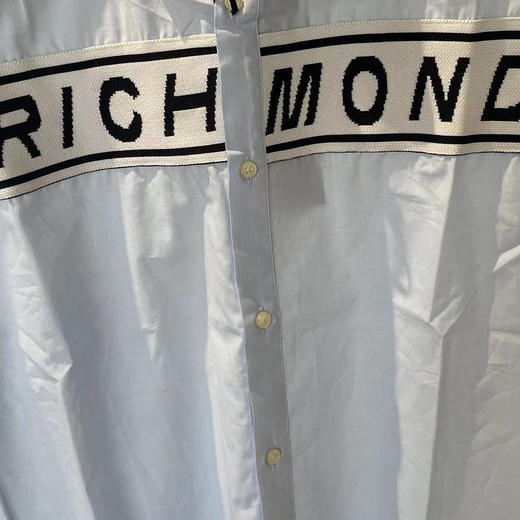RICHMOND 男士字母印花短袖衬衫 浅蓝色 RMP19130CA BLUE LIGHT 商品图2