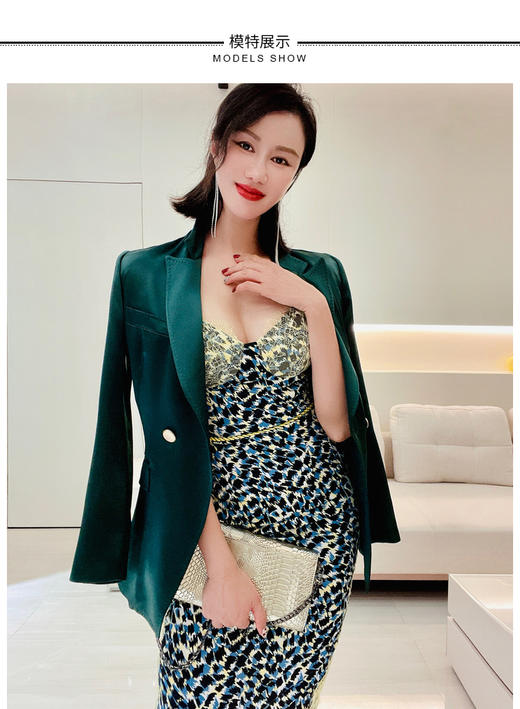 4462 “继承者”丝滑醋酸西装外套女神的闪耀时刻单西颈袖添香 商品图2