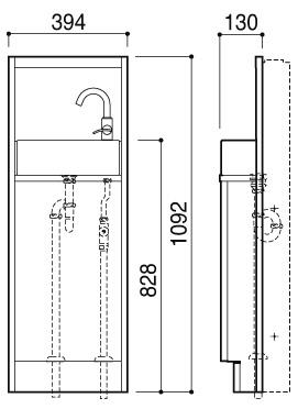 日本进口厕所马桶间洗手装置 HE-002B 墙壁嵌入式预埋洗脸盆 商品图2