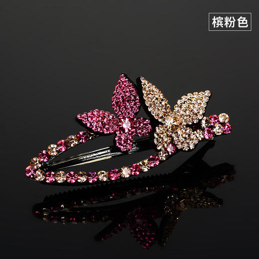 LBE-bj323刘海夹韩国成人发饰水钻甜美蝴蝶结优雅淑女发夹子简约发前夹头饰 商品图5