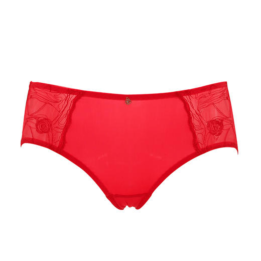 贝佳人新品中腰红色本命年包臀无痕内裤绸感面料平角裤高弹舒适 商品图2