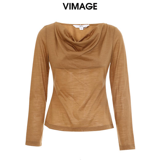 VIMAGE/纬漫纪秋冬新款100%羊毛套头纯色小上衣VC2213002 商品图0