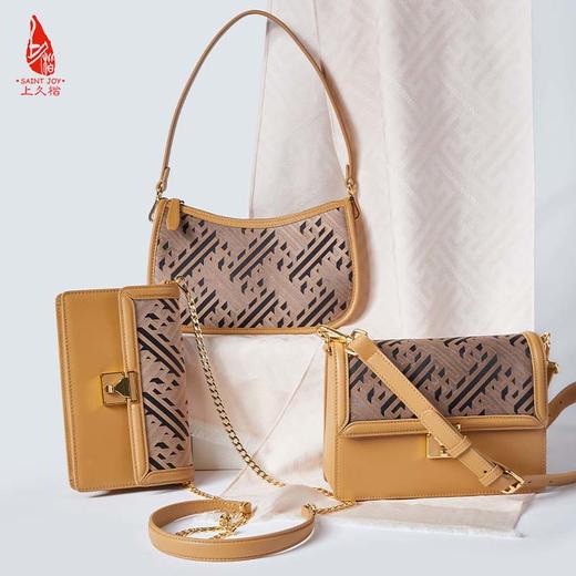 SAINTJOY/上久楷 宋锦女式腋下包 斜背包3D万字纹 BWS21A1201 商品图0