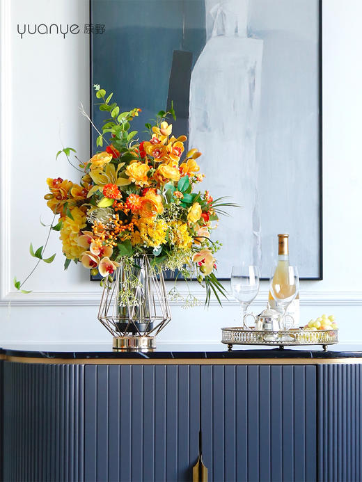 轻奢高端仿真花客厅装饰花摆件餐桌花摆设电视柜茶几前台软装饰品 商品图3