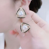 JU-A3176新款潮小香风耳饰几何耳环韩国气质炫彩珍珠滴油双三角形耳钉 商品缩略图0